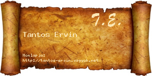 Tantos Ervin névjegykártya