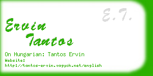 ervin tantos business card